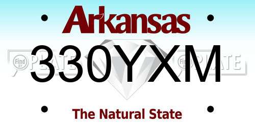 330YXM Arkansas License Plate