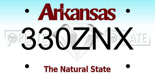 330ZNX Arkansas License Plate
