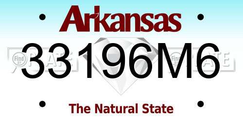 33196M6 Arkansas License Plate