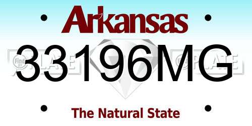 33196MG Arkansas License Plate