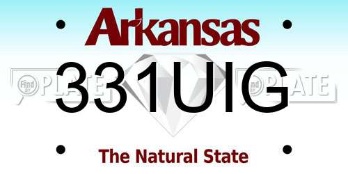 331UIG Arkansas License Plate