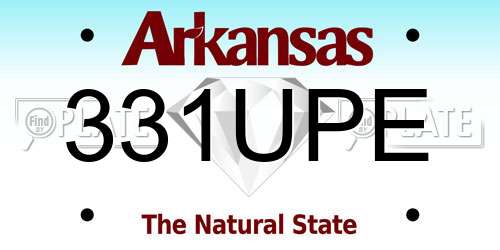 331UPE Arkansas License Plate