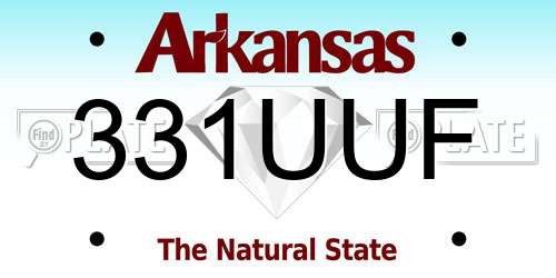 331UUF Arkansas License Plate