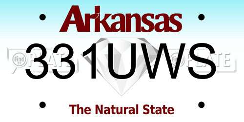 331UWS Arkansas License Plate