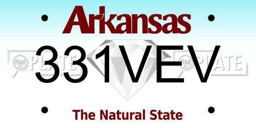 331VEV Arkansas License Plate