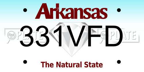 331VFD Arkansas License Plate