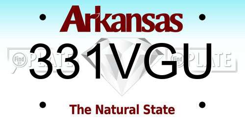 331VGU Arkansas License Plate