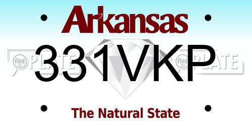 331VKP Arkansas License Plate