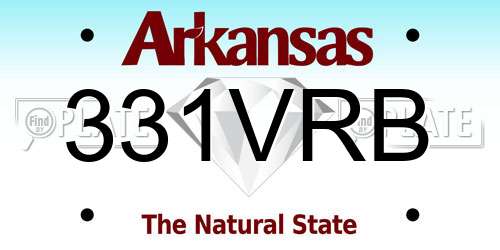 331VRB Arkansas License Plate