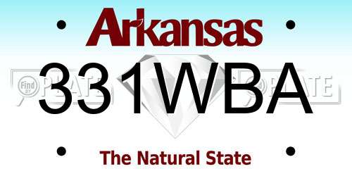 331WBA Arkansas License Plate