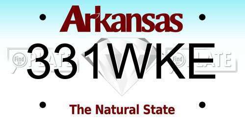 331WKE Arkansas License Plate