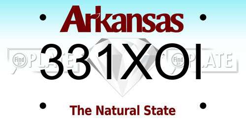 331XOI Arkansas License Plate