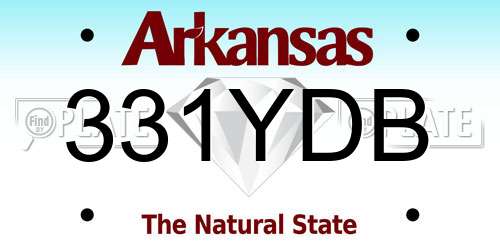 331YDB Arkansas License Plate