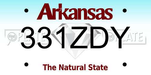 331ZDY Arkansas License Plate