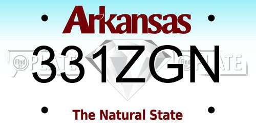 331ZGN Arkansas License Plate