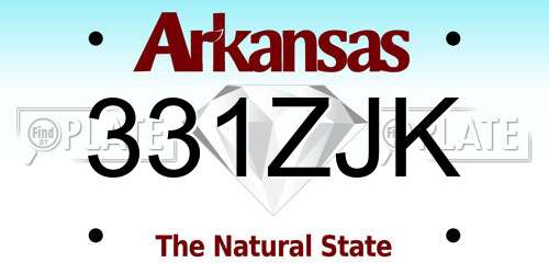 331ZJK Arkansas License Plate