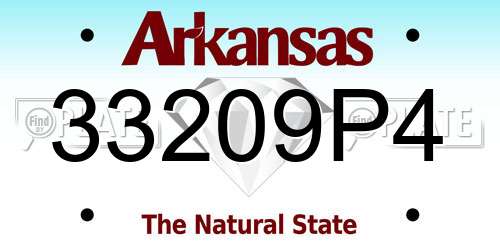 33209P4 Arkansas License Plate