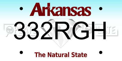 332RGH Arkansas License Plate