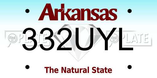 332UYL Arkansas License Plate