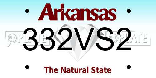 332VS2 Arkansas License Plate