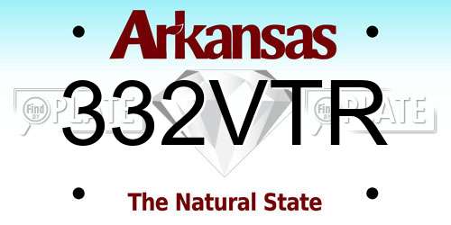 332VTR Arkansas License Plate