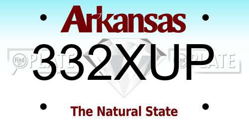 332XUP Arkansas License Plate