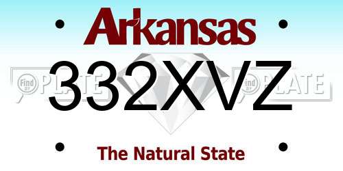 332XVZ Arkansas License Plate