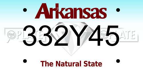332Y45 Arkansas License Plate