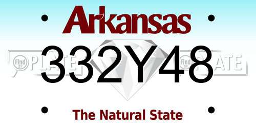 332Y48 Arkansas License Plate