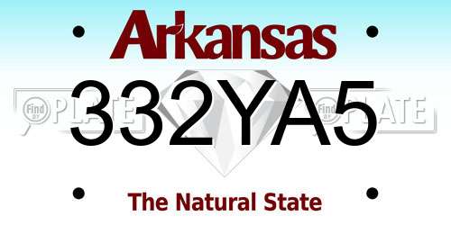 332YA5 Arkansas License Plate