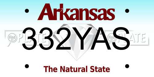 332YAS Arkansas License Plate