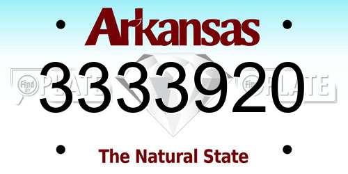 3333920 Arkansas License Plate