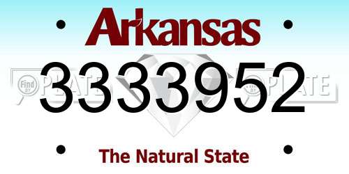 3333952 Arkansas License Plate
