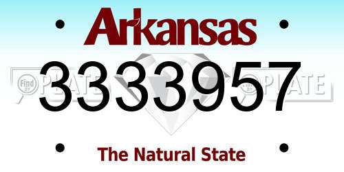 3333957 Arkansas License Plate