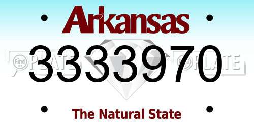 3333970 Arkansas License Plate