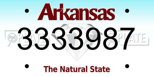 3333987 Arkansas License Plate