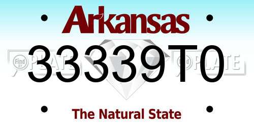 33339T0 Arkansas License Plate