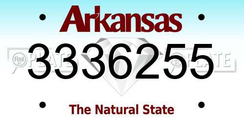 3336255 Arkansas License Plate