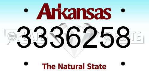 3336258 Arkansas License Plate
