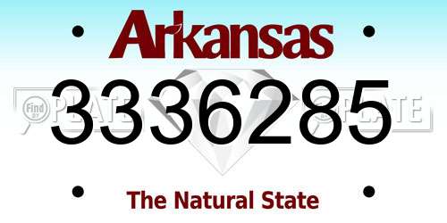 3336285 Arkansas License Plate