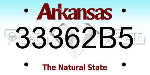 33362B5 Arkansas License Plate