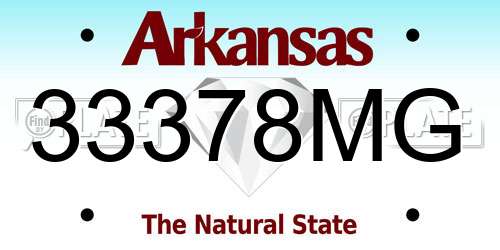 33378MG Arkansas License Plate