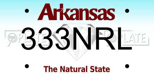 333NRL Arkansas License Plate