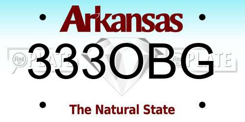 333OBG Arkansas License Plate