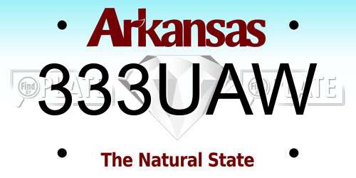 333UAW Arkansas License Plate
