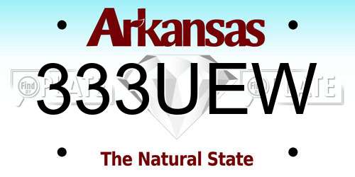 333UEW Arkansas License Plate