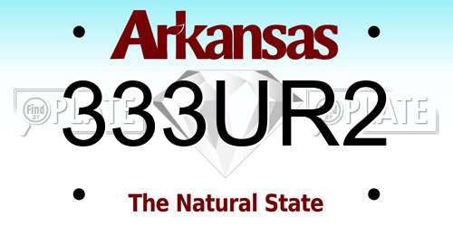 333UR2 Arkansas License Plate