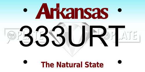 333URT Arkansas License Plate