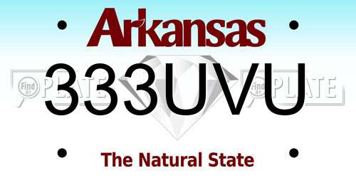 333UVU Arkansas License Plate