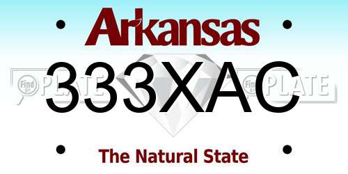 333XAC Arkansas License Plate